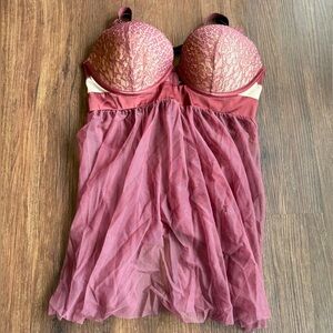 Victoria's Secret Burgundy Lace Chemise